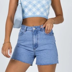 Princess Polly Laurena Midwash Denim Shorts US Size 6/ AU 10